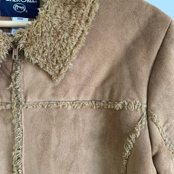 VINTAGE | CHEROKEE TAN SHEARLING SUEDE JACKET - Picture 5 of 13